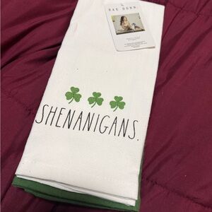 Rae Dunn Kitchen Towels- St Patrick’s Day- set of 3- SHENANIGANS NWT
